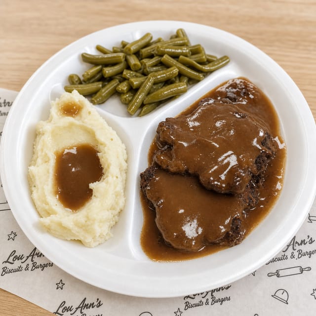 Hamburger Steak and Gravy Dinner (2).