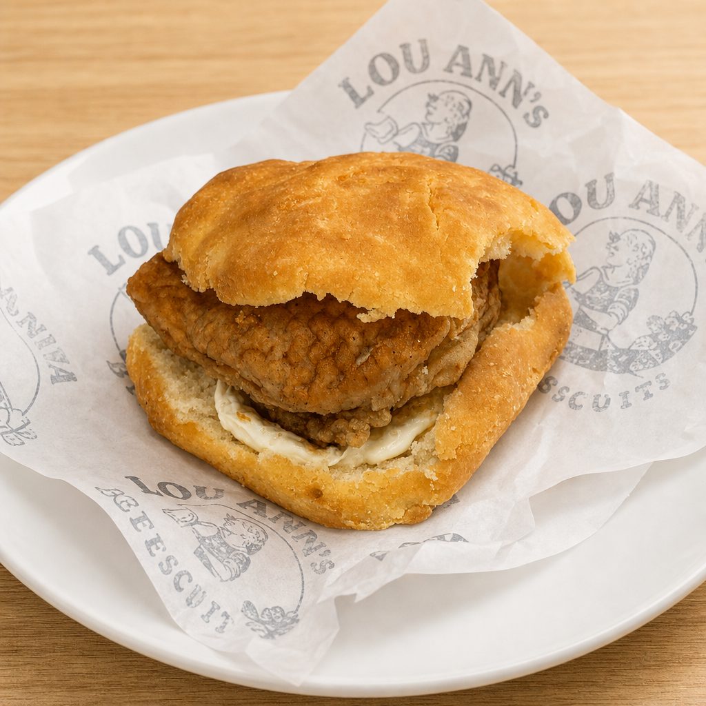 Fried Pork Chop Biscuit.